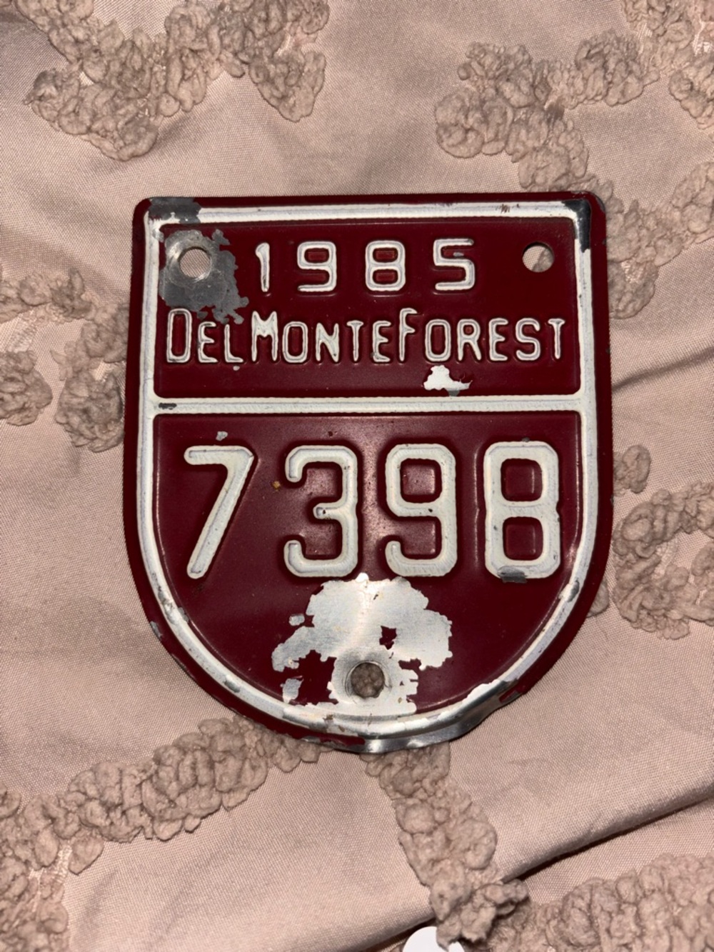 1984-1988 Del Monte Forest - Pebble Beach Auto Car License Plate Gate Badges (5) - Picture 3 of 7